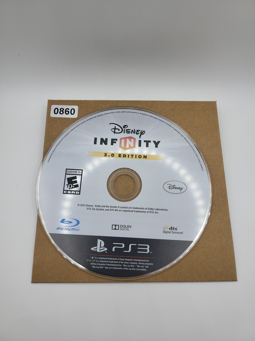 Disney Infinity (3.0 Edition) (Sony PlayStation 3, 2015) DISC ONLY NO TRACKING