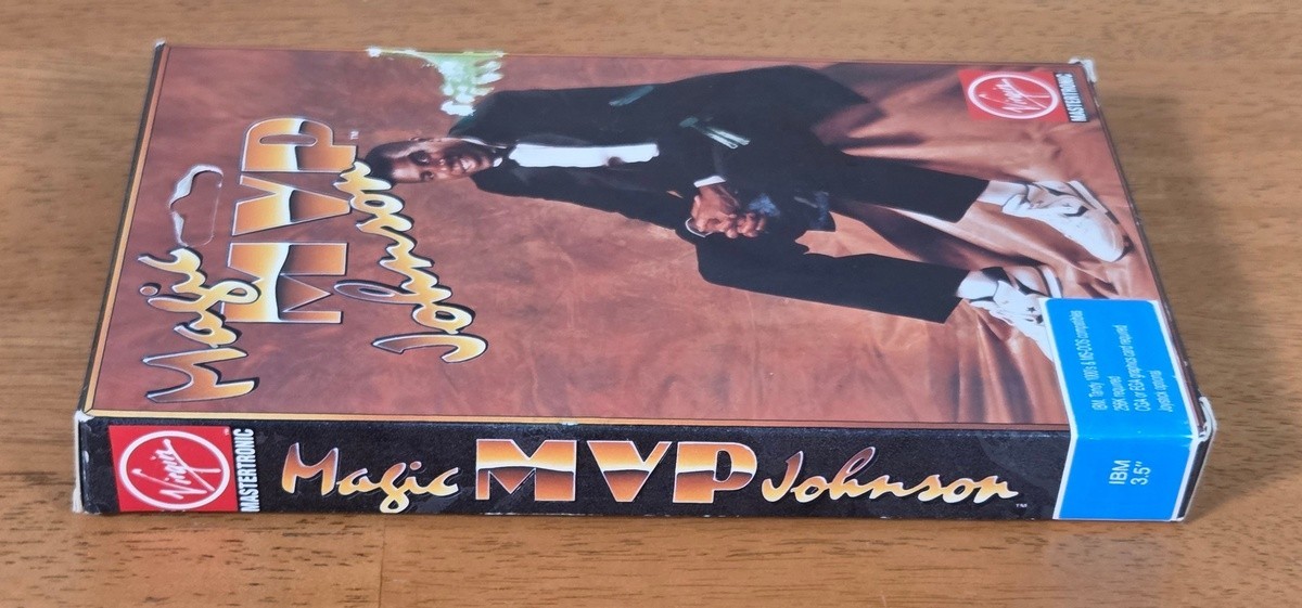 MVP Magic Johnson Virgin Mastertronic IBM PC Big Box Game 1990 CIB 3.5″ Floppy