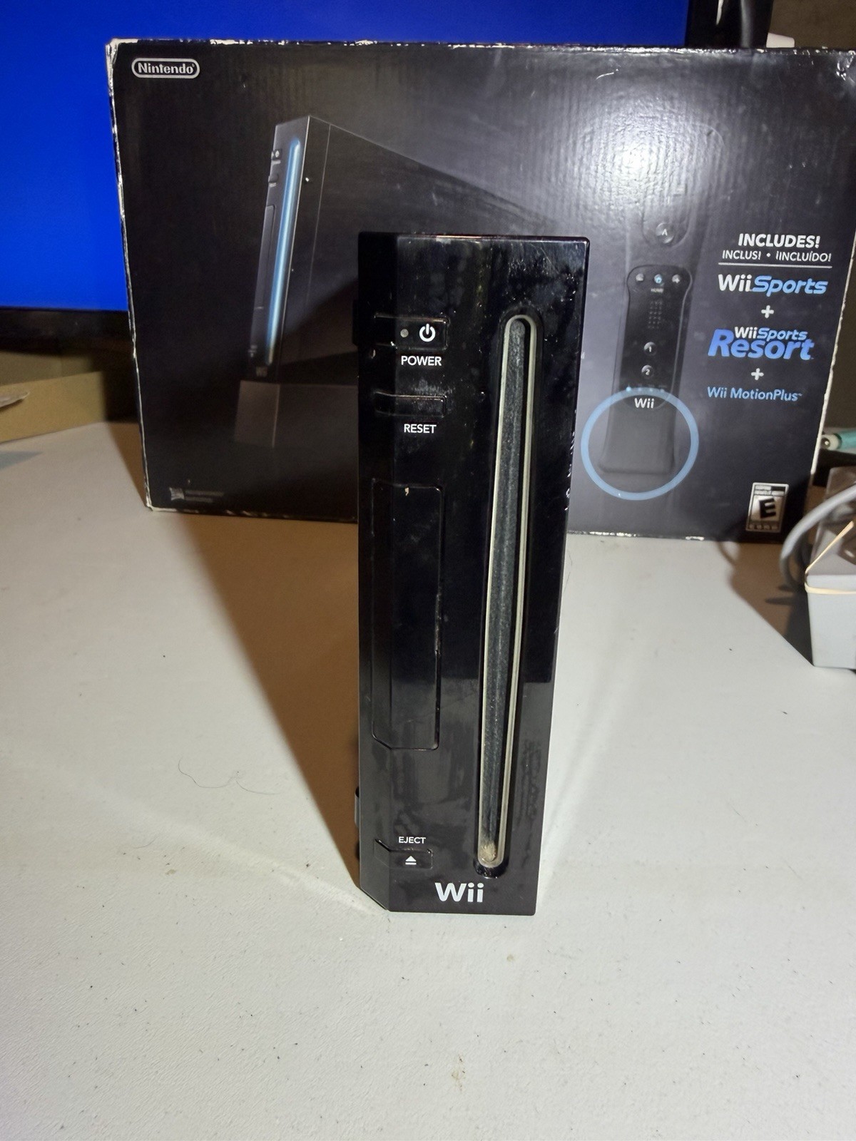 Nintendo WII RVL-001 Black Open Box No Manual – 8 Games Tested