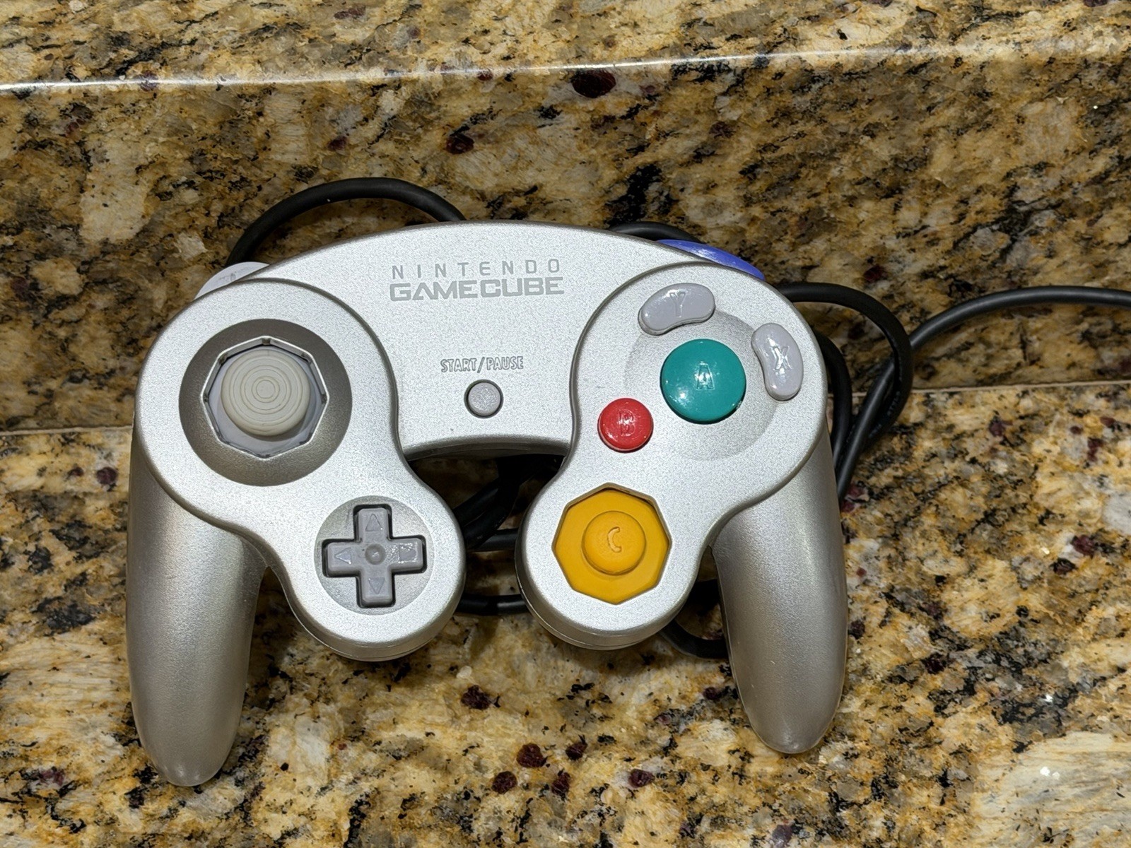 Nintendo GameCube Controller DOL-003 Silver Wired Official OEM Tested Authentic