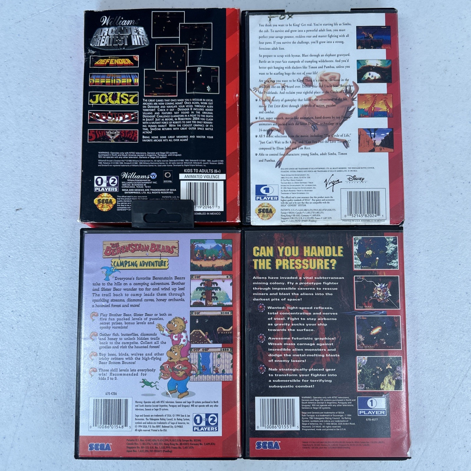 Lot Of 10 Sega Genesis Video Games PTO Shaq Fu Lion King