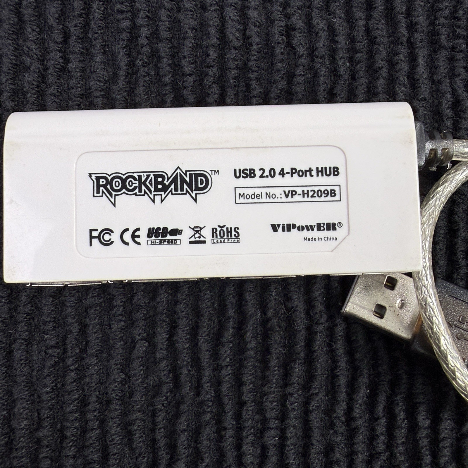 Rock Band ViPowER 4 Port Hub USB 2.0 Dongle VP-H209B Xbox 360 Wii PS2 PS3 OEM