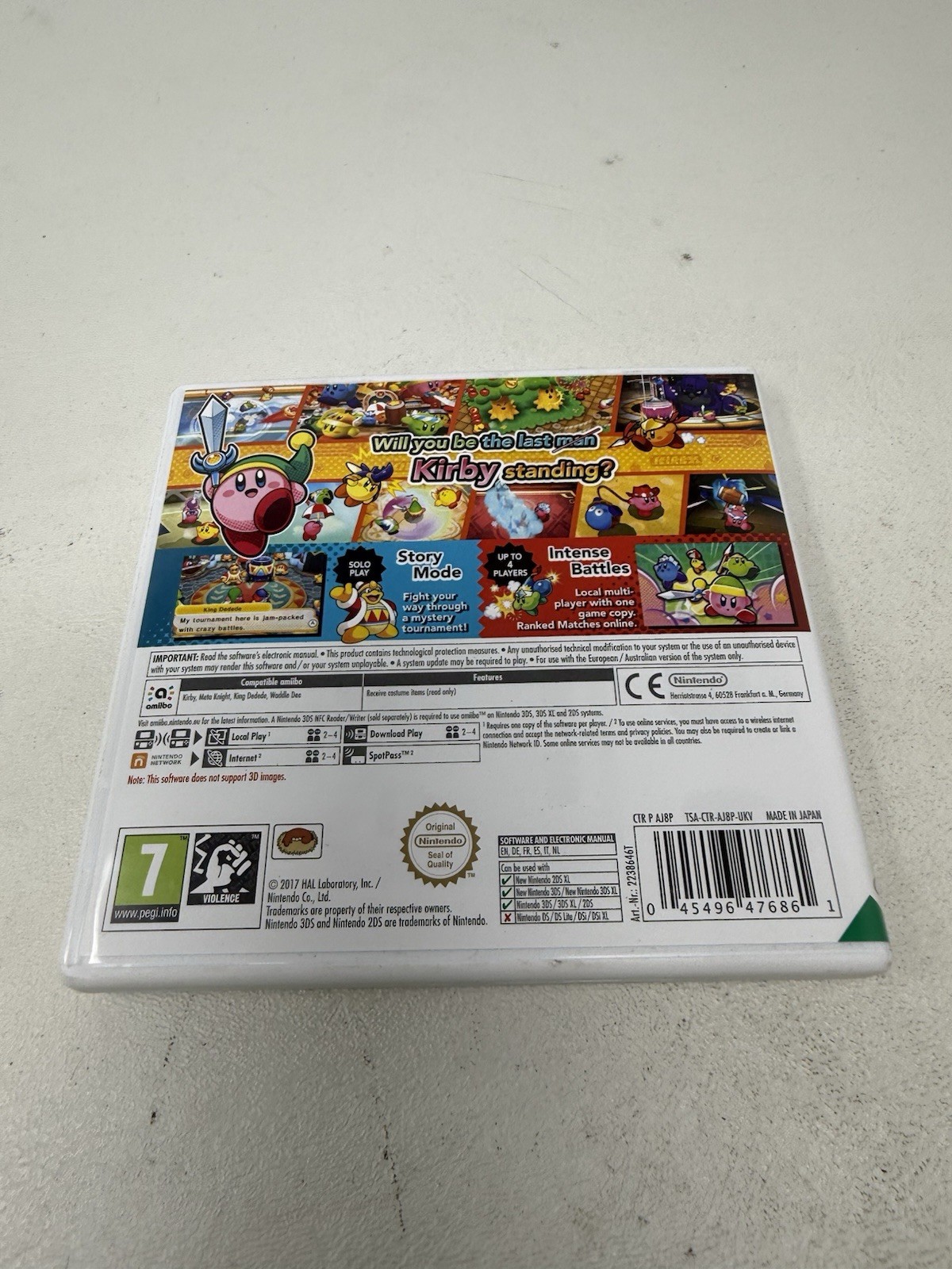 Kirby Battle Royale Nintendo 3DS Pegi 7 European Region Lock