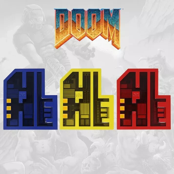 DOOM 30th Anniversary Pixel Key Card Set of 3 Official Limited Edition Replica