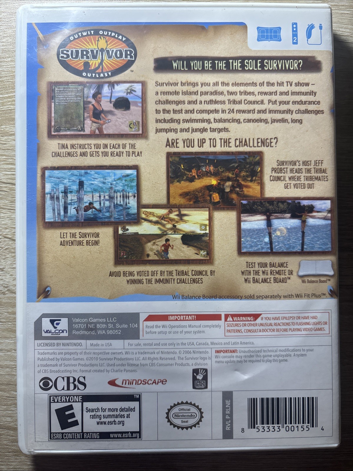 Survivor Wii Game 2010 Outwit Outplay Outlast Nintendo Wii Complete in Box CIB
