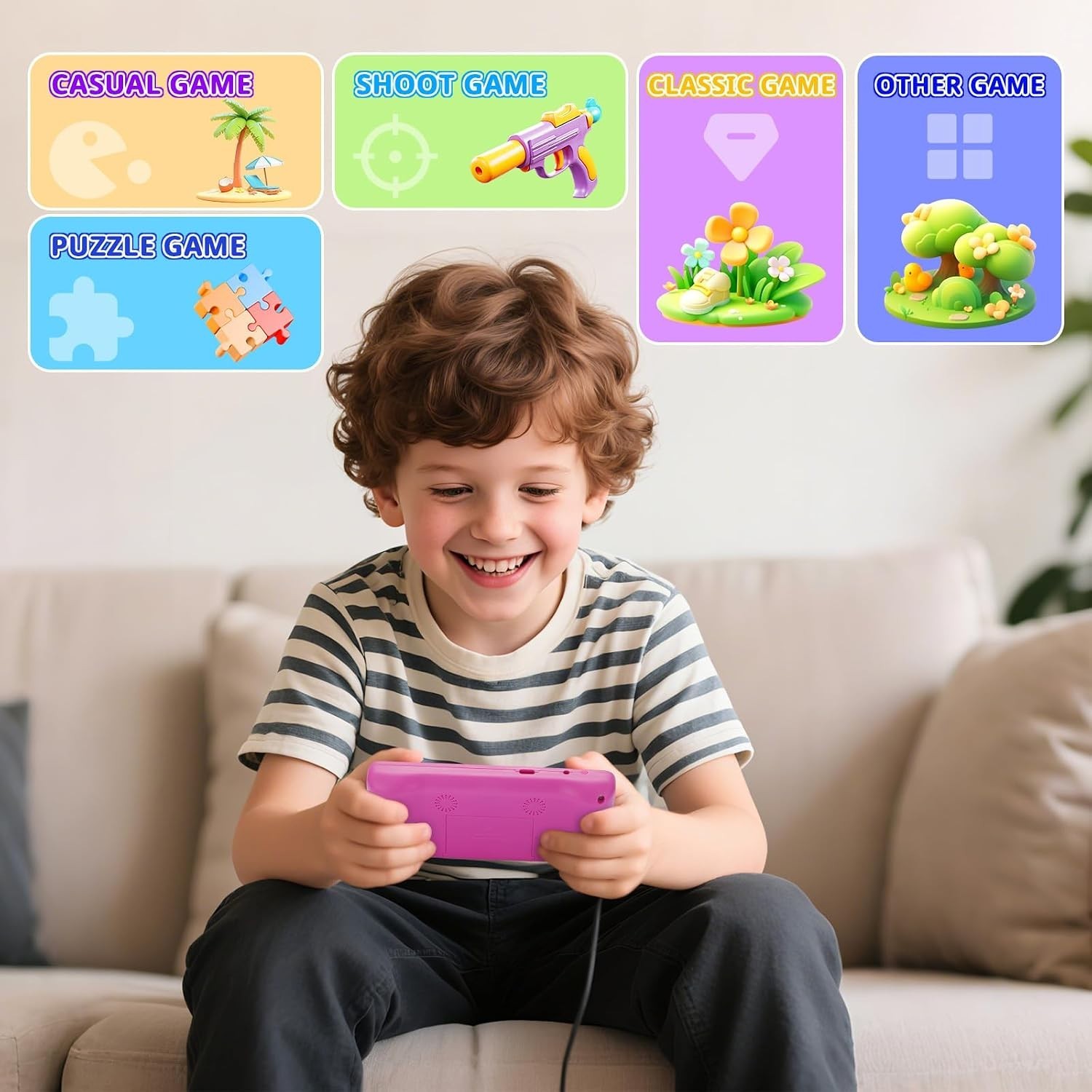 3.2-Inch Handheld Game Console with 300 Retro Games – Perfect Kid Gift in Blu…