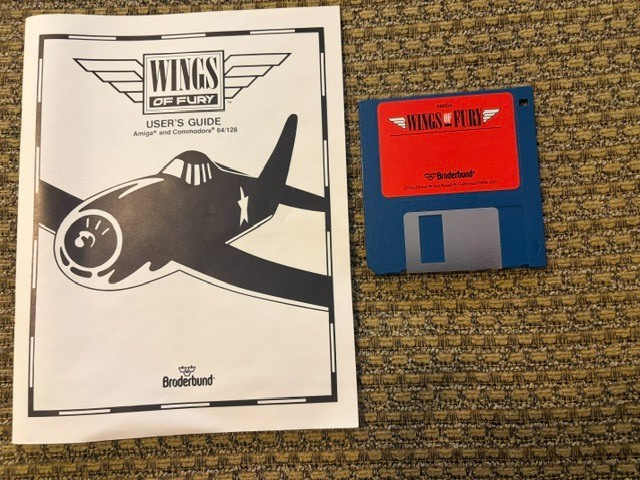 WINGS OF FURY BRODERBUND AMIGA GAME W/ BOX + PAPERS CLASSIC COMPUTER SEE PICS