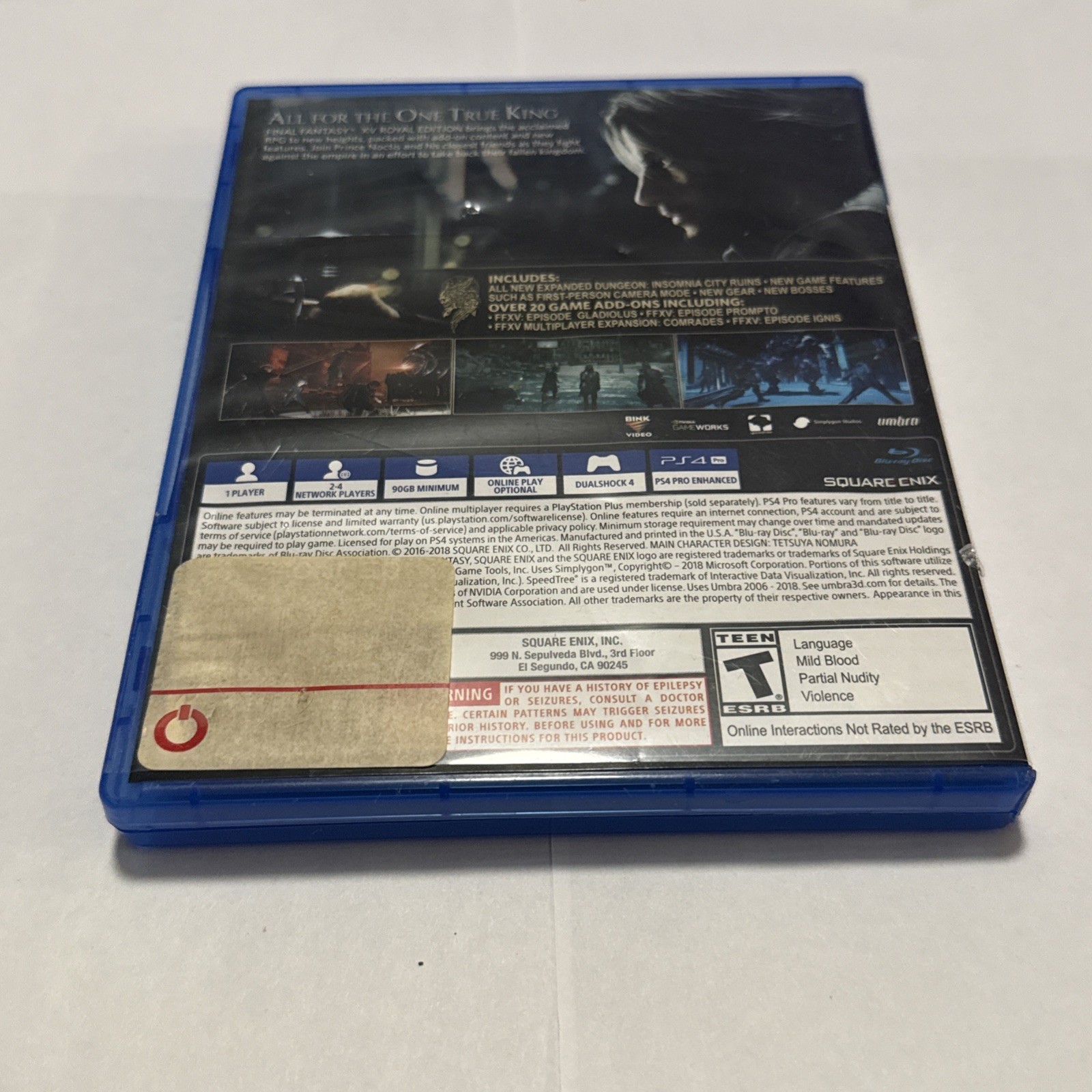 Final Fantasy XV: Royal Edition (Sony PlayStation 4, 2018) PS4 Tested & Working