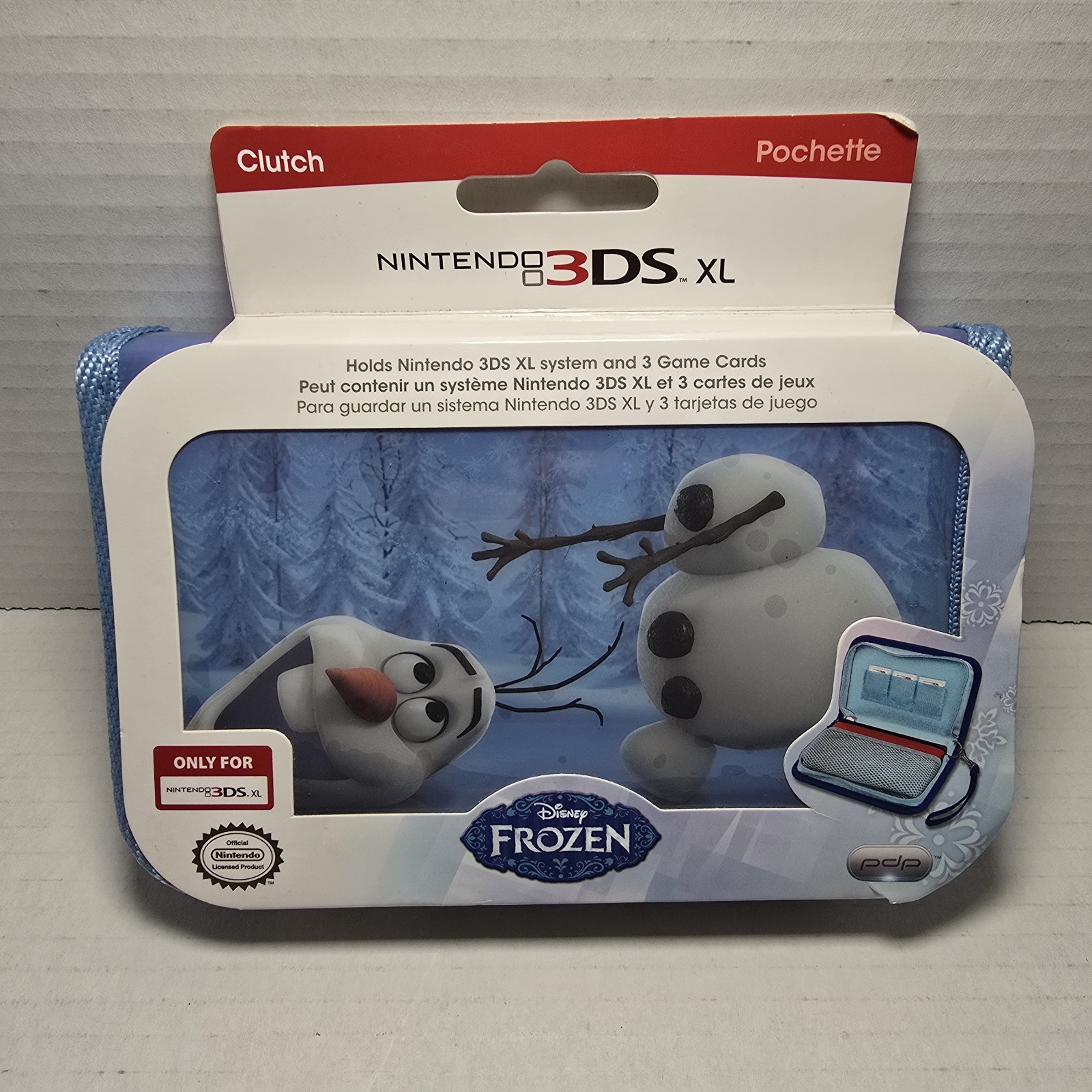 Disney Olaf Head Off For 3DS XL Light Blue New Clutch Pochette
