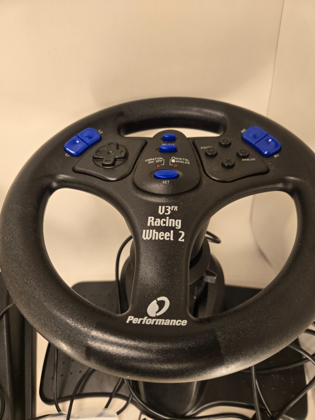 Performance V3FX Racing Wheel 2 w/Foot Pedal for Playstation 2 (PS2) Used
