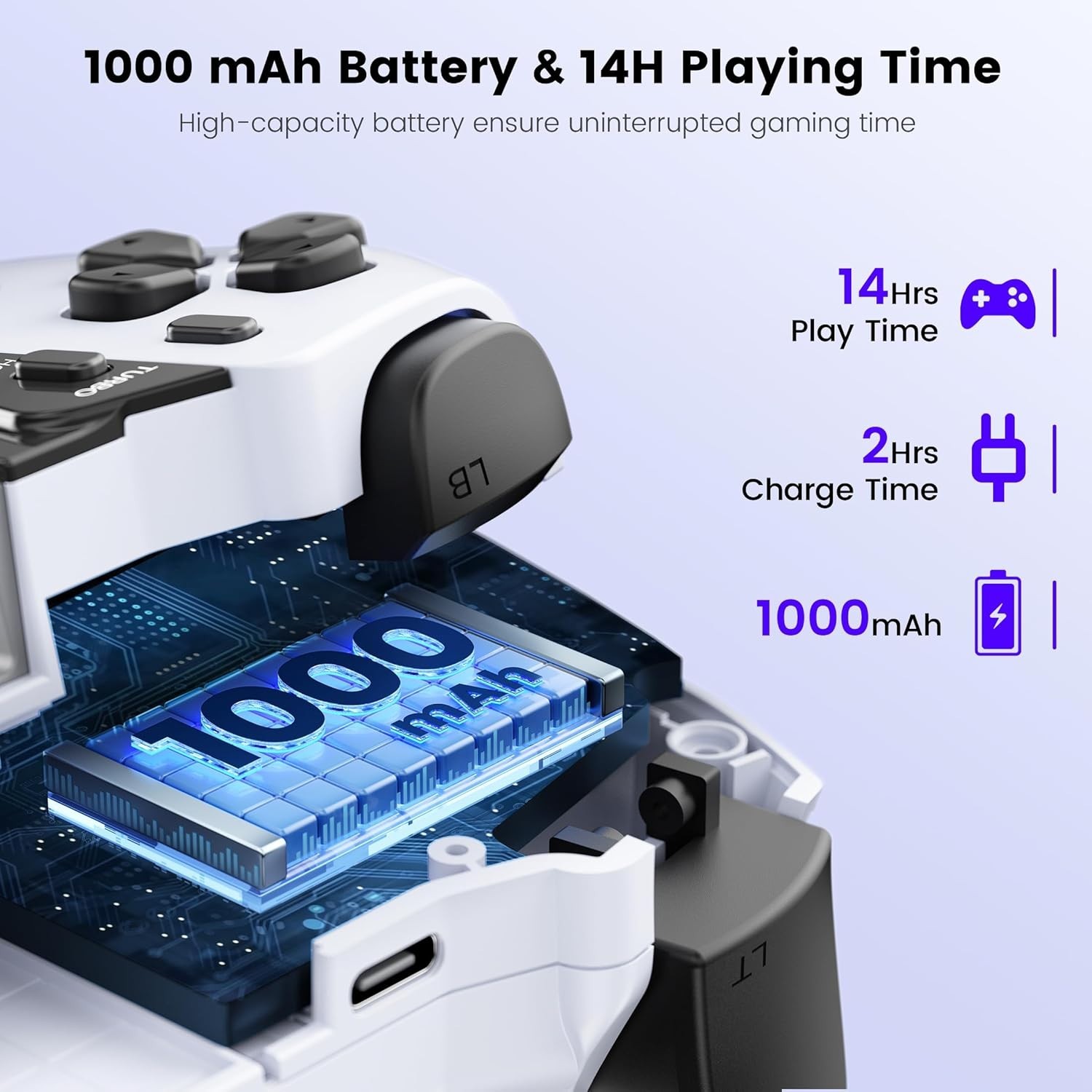 Mobile Gaming Controller for iPhone/Android/Switch 2/1/OLED Hall Effect White