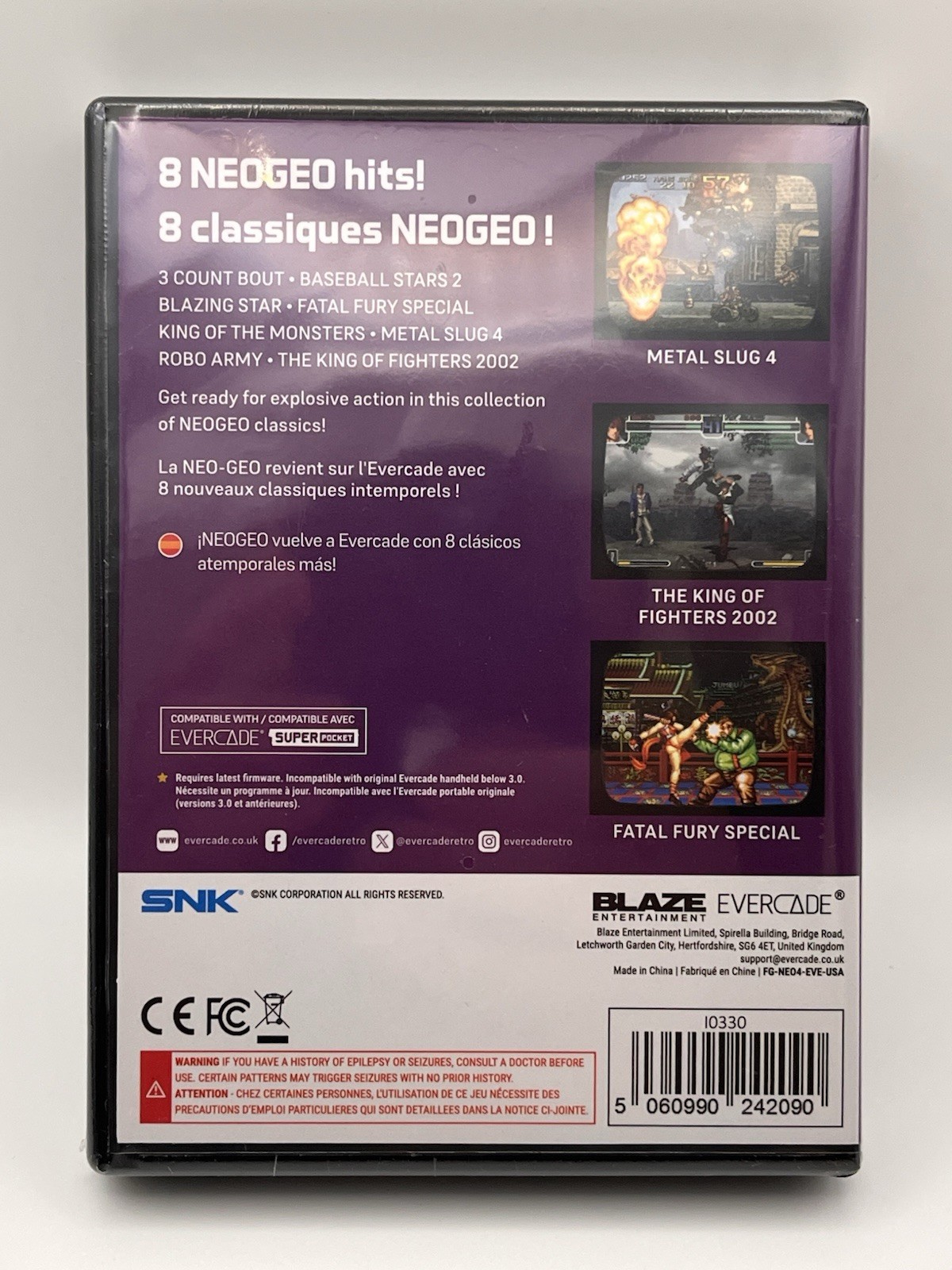 BLAZE EVERCADE NEO GEO ARCADE 4 GAME CARTRIDGE. New