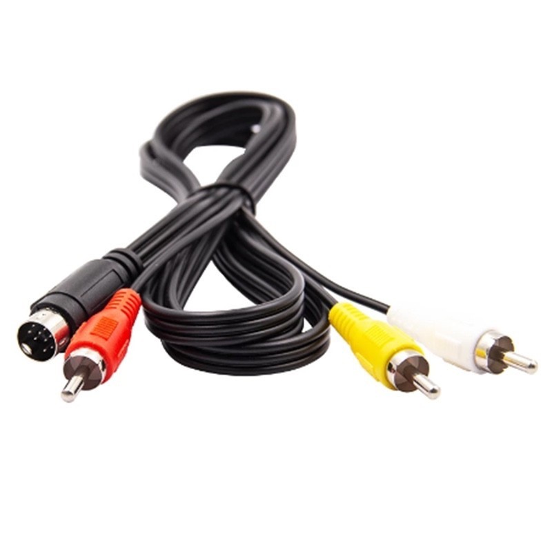 RCA AV Composite Audio Video Cable Connection Cord For Sega Genesis 2 & 3 , 6FT.