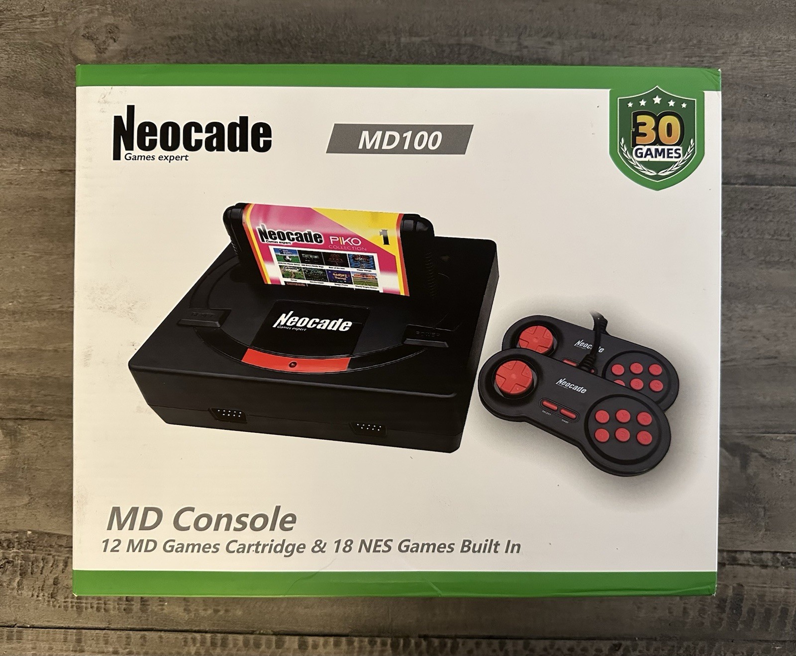 Retro Game Console 12 MD Games Cartridge Portable 18 Built-in PIKO – 30 Games