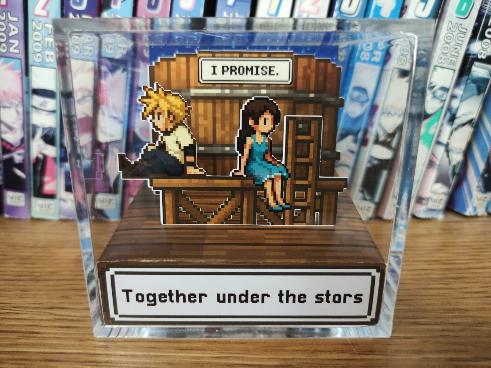 Final Fantasy Cloud Tifa Promise Diorama Cube – Water Tower Scene, Handmade Art