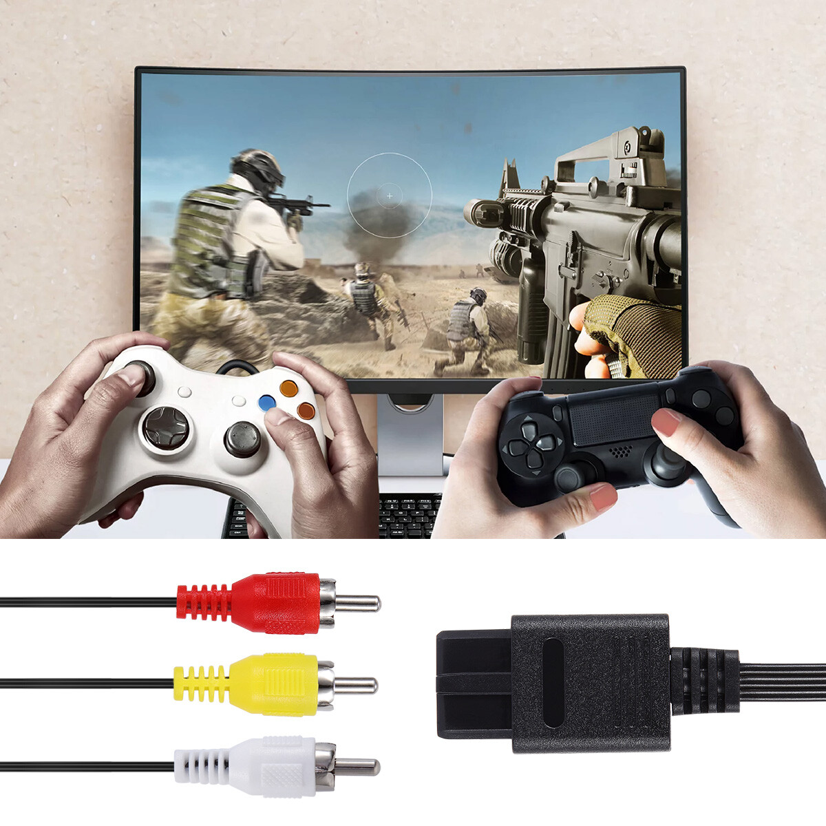 Lot RCA AV TV Audio Video Stereo Cable Cord for Super Nintendo N64 SNES Gamecube