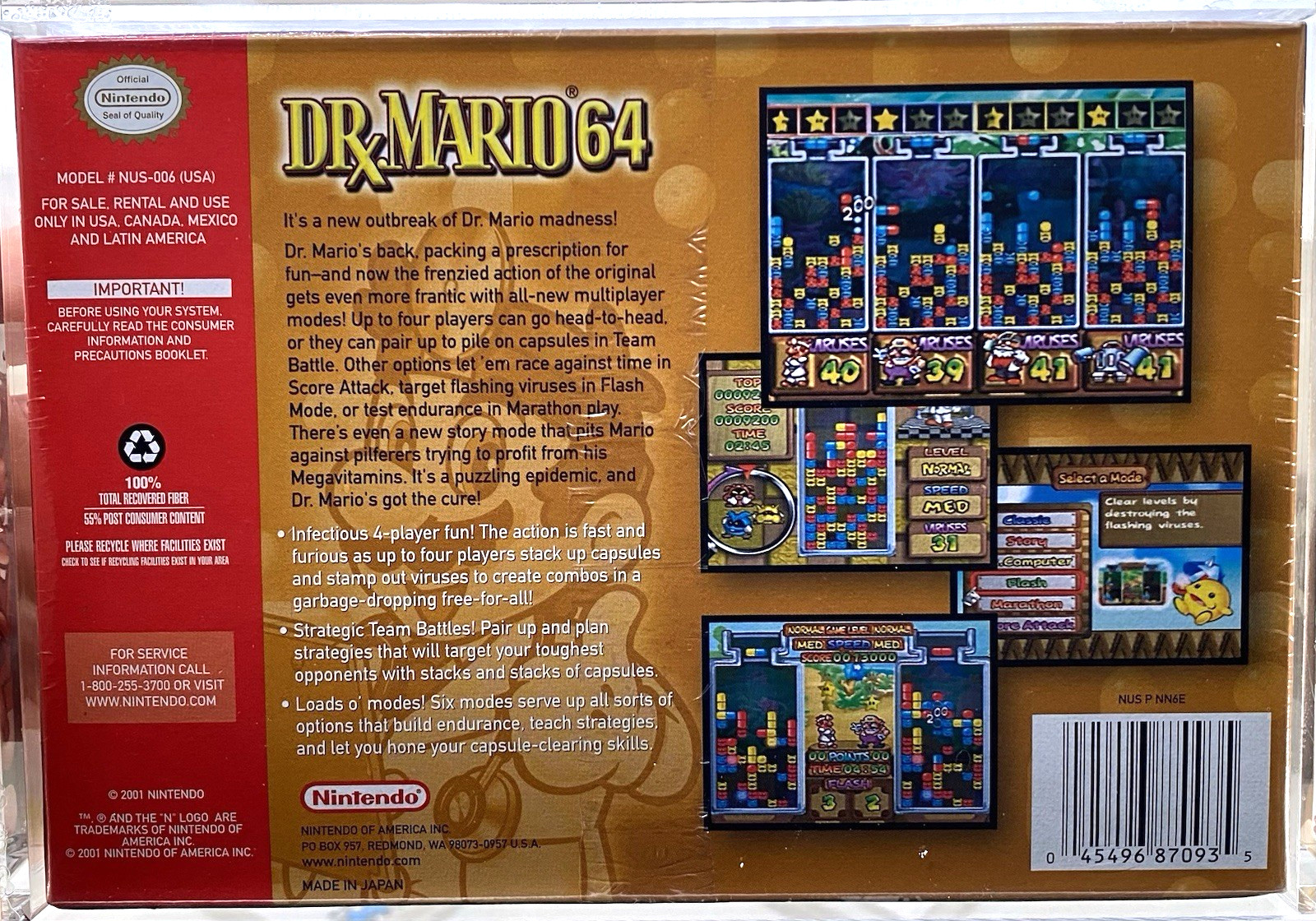 Dr. Mario 64 Nintendo N64 Brand New 2001 Factory Sealed VGA 95 TOP POP