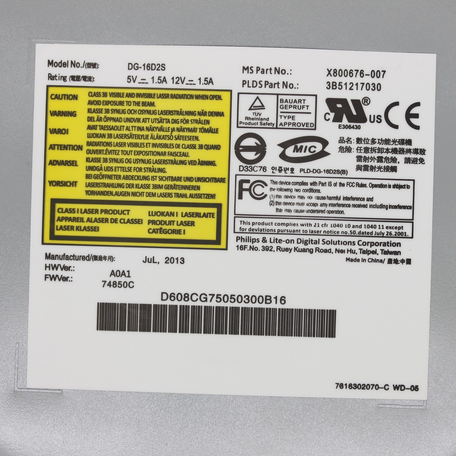 Original Lite-On Philips DG-16D2S DG-16D2S-09C Disc Drive For Microsoft XBOX 360