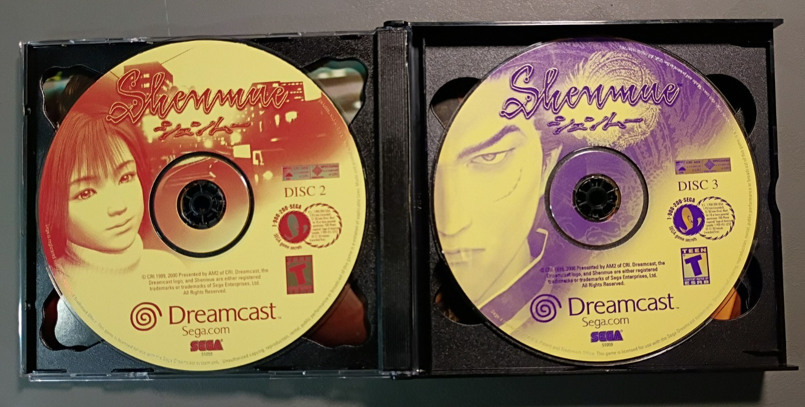 Shenmue for SEGA Dreamcast 2000, 5 Disks NO PASSPORT NO MANUAL