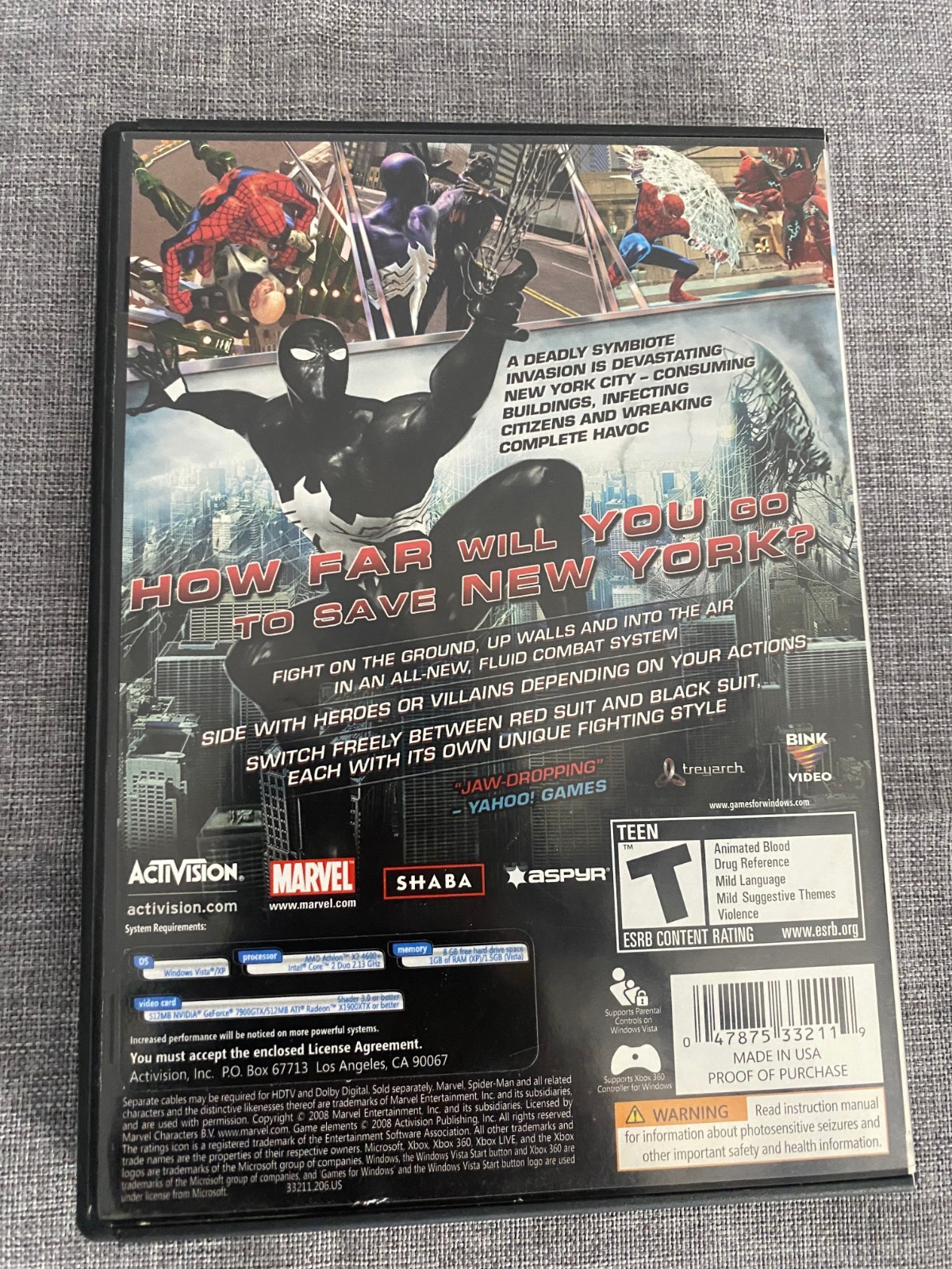 Spider-Man: Web of Shadows (PC, 2008) Same Day Shipping