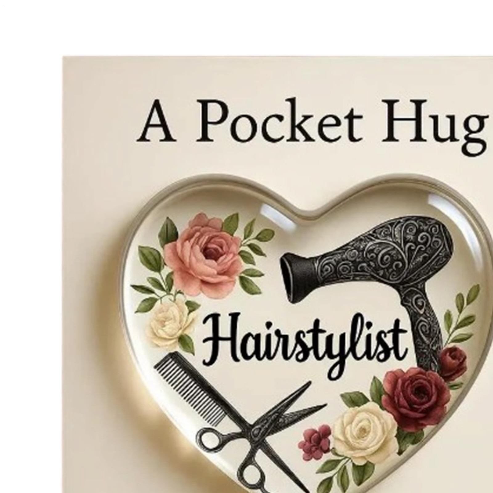 1pc A pocket Hug for Hairstylist 2D Heart Shaped Hairdresser Gift
