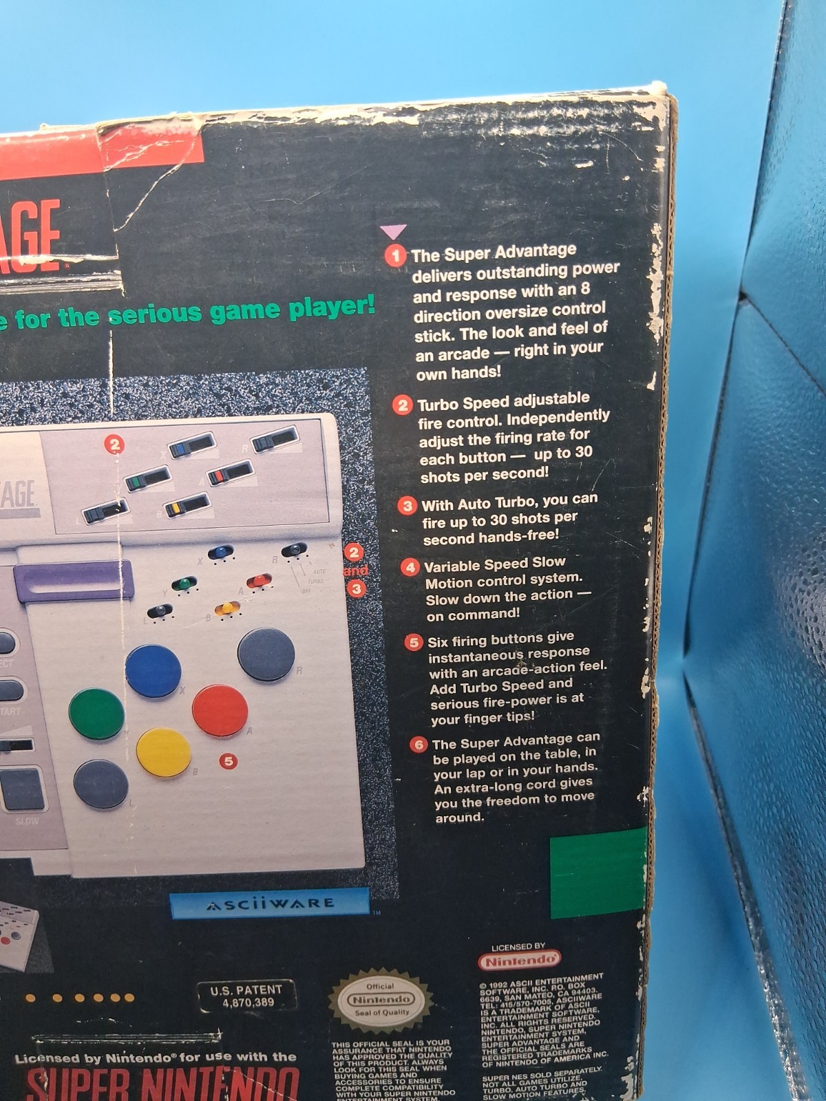 With Box Super Advantage Arcade Stick Controller – Super Nintendo SNES Complete