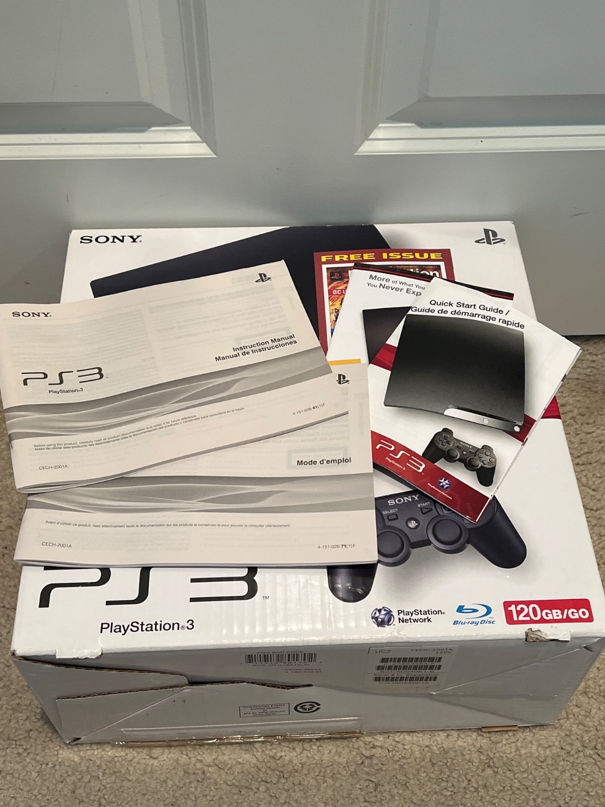 Original Sony PlayStation3 120GB Box, Internal Packaging, Manual booklets