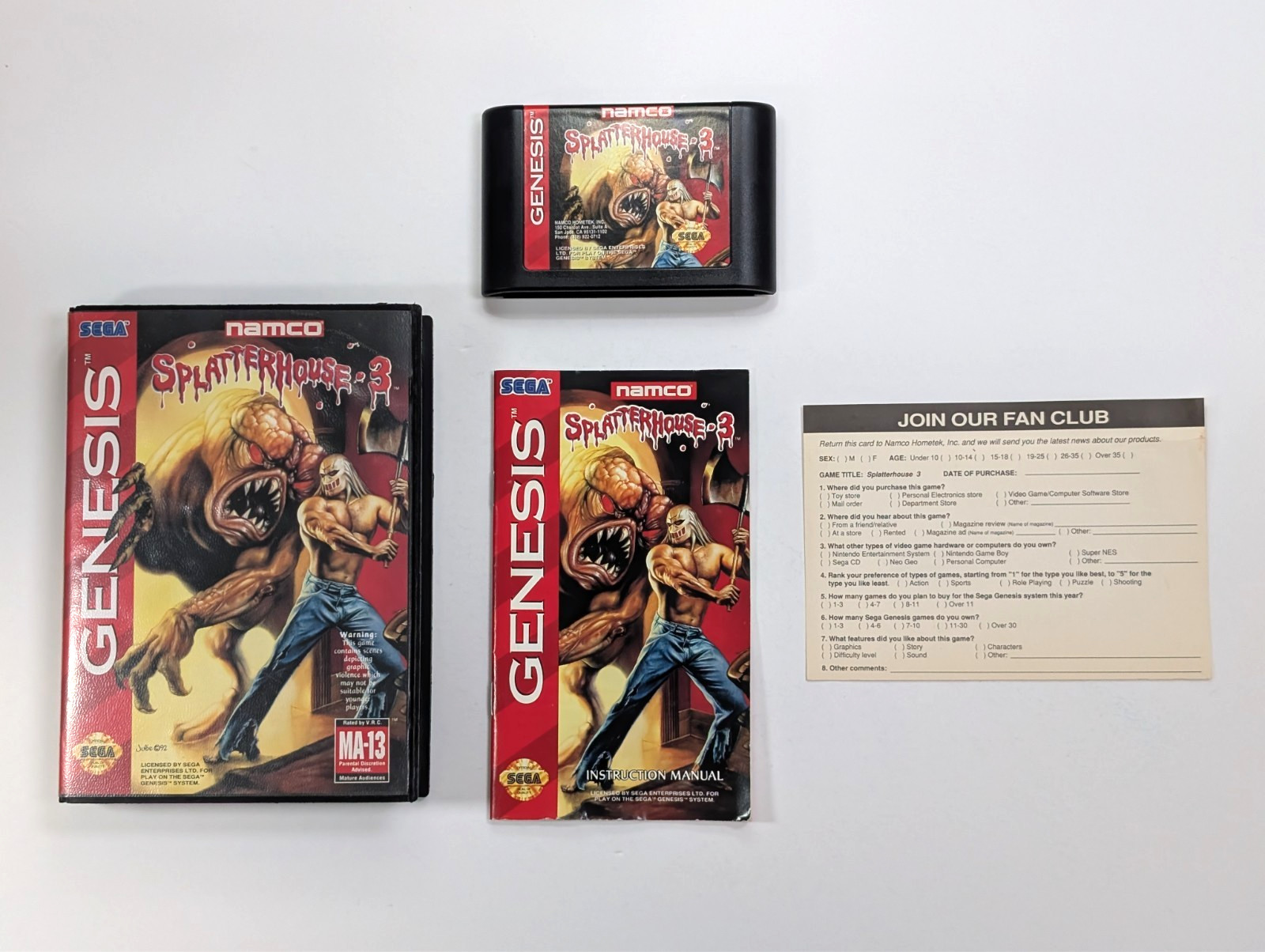 Splatterhouse 3 Sega Genesis in case authentic