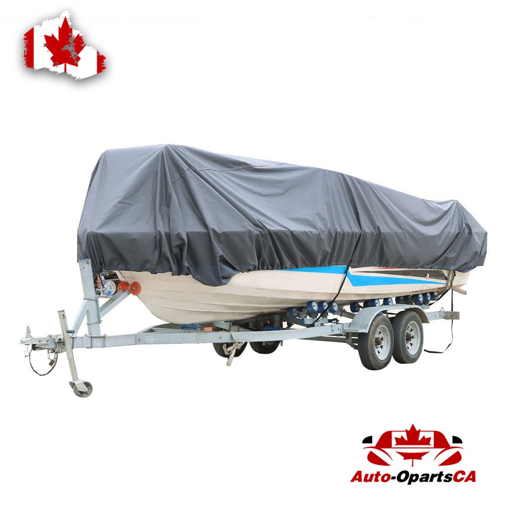 210D 14-16 Ft Boat Cover Heavy Duty Trailerable Waterproof 90″ Grey