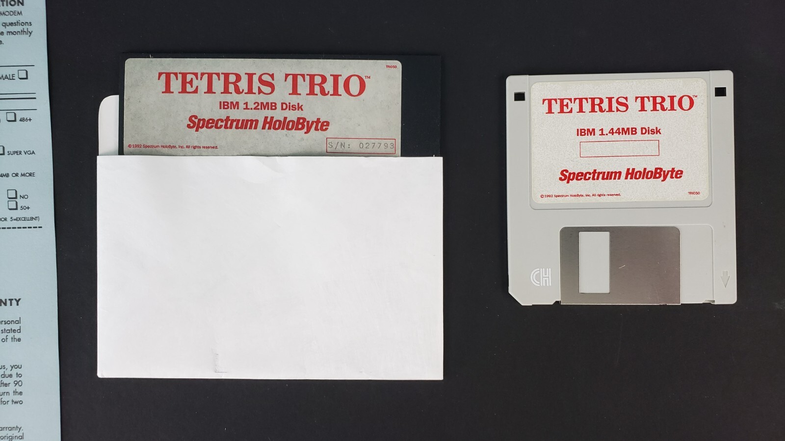 Tetris Trio Spectrum HoloByte IBM PC Video Game Welltris Faces 3.4″ & 5.2 Disks