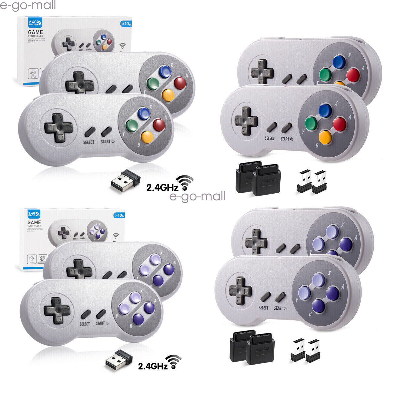 Wireless SNES Controller & USB Receiver for PC MAC Raspberry Pi Windows Computer