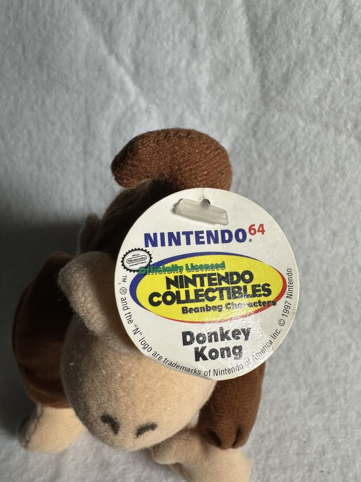Vintage Nintendo 64 Donkey Kong Beanbag Plush + Hang & Tush Tag (BD&A, 1997)
