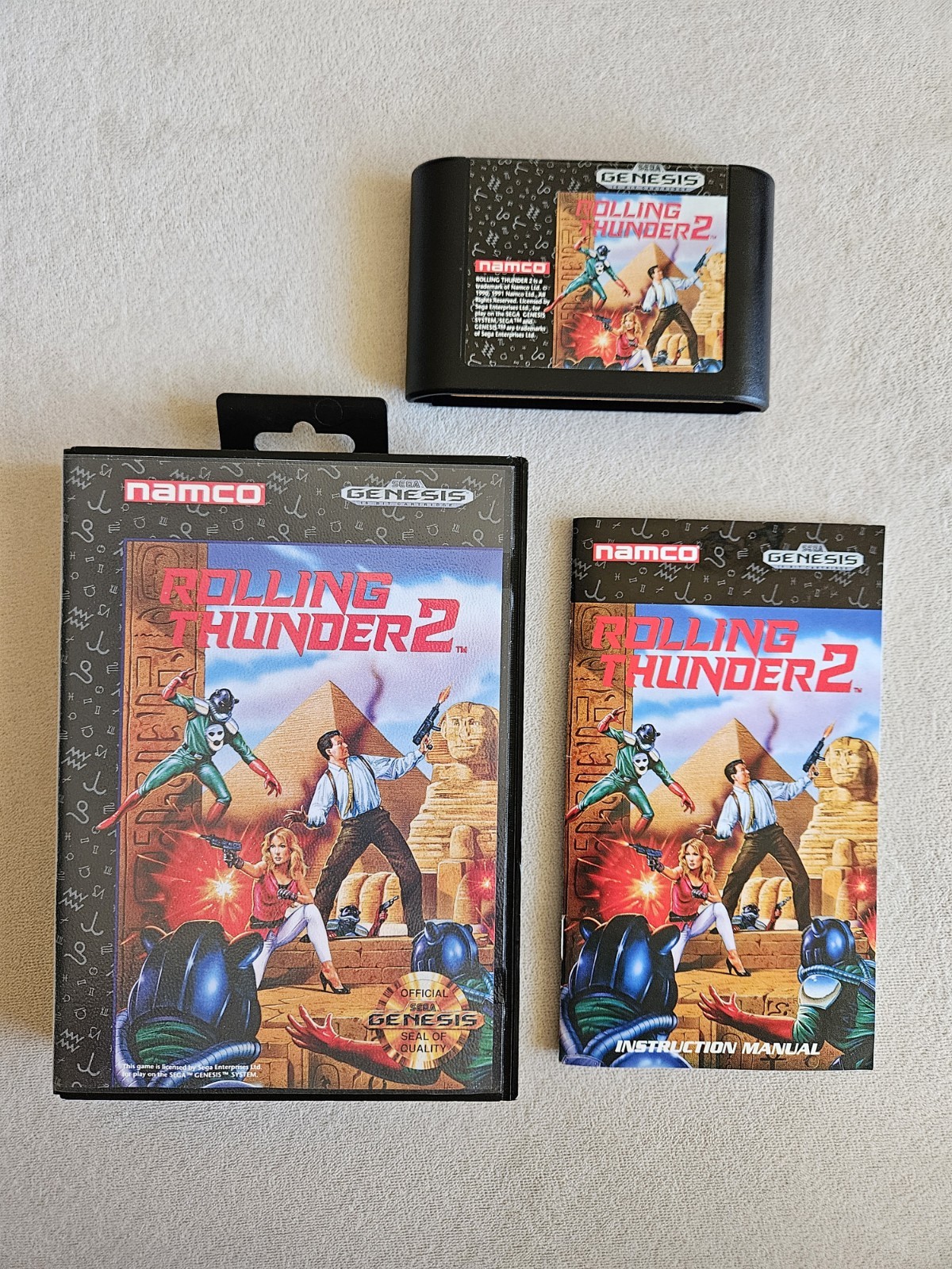 ROLLING THUNDER 2 SEGA GENESIS COMPLETE IN BOX VERY GOOD CONDITION