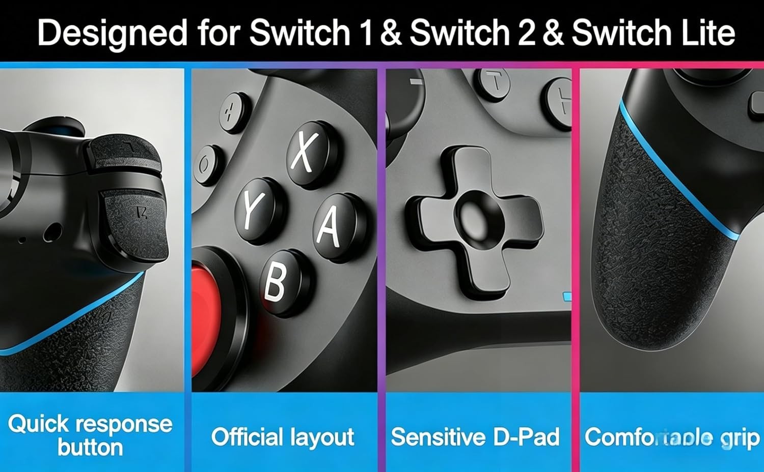 Hall Effect Switch Controller, Wireless Pro Controller for Switch 1/OLED/Lite…