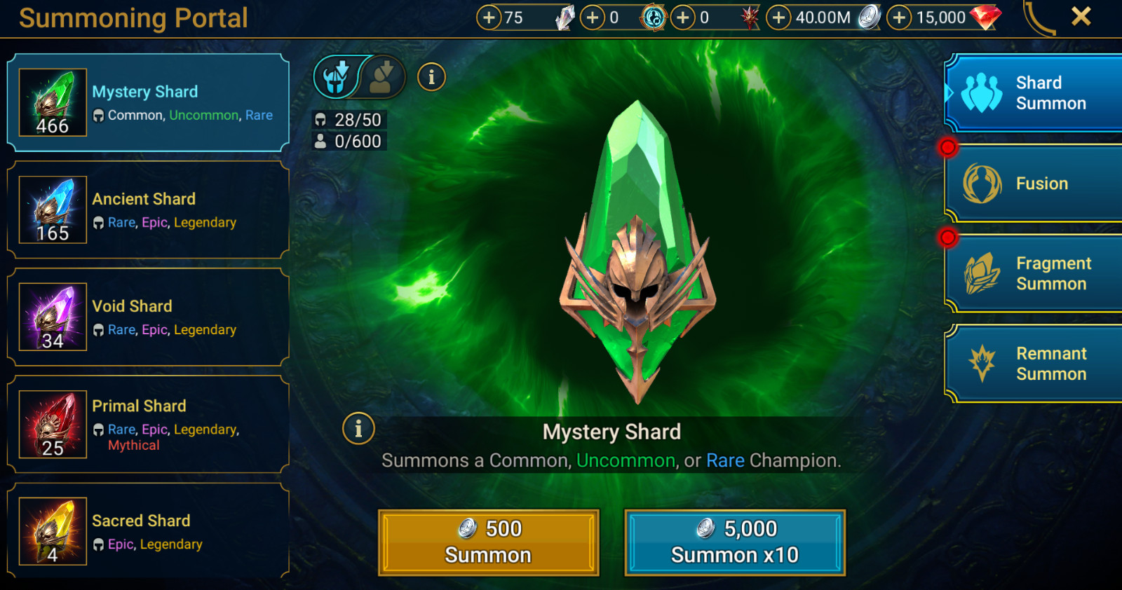 Raid Shadow Legends | Starter : 165 Ancient, 34 Void, 25 Primal, 4 Sacred Shards