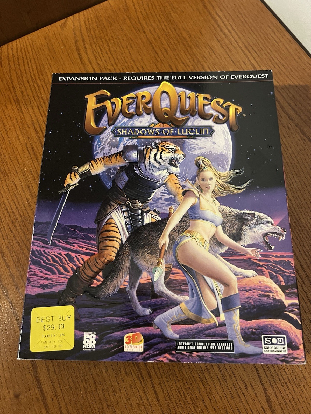 EverQuest Shadows of Luclin 3-Disc PC CD-ROM 2001 Big Box Complete with Manual