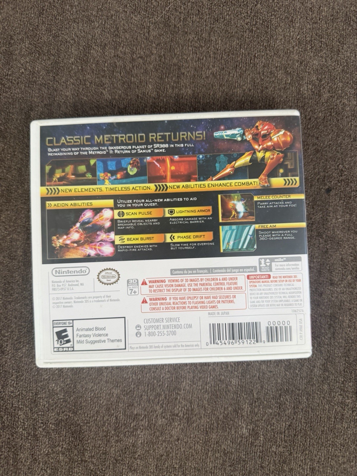 Metroid: Samus Returns (3DS, 2017) Complete with Case Nintendo 2017 AUTHENTIC