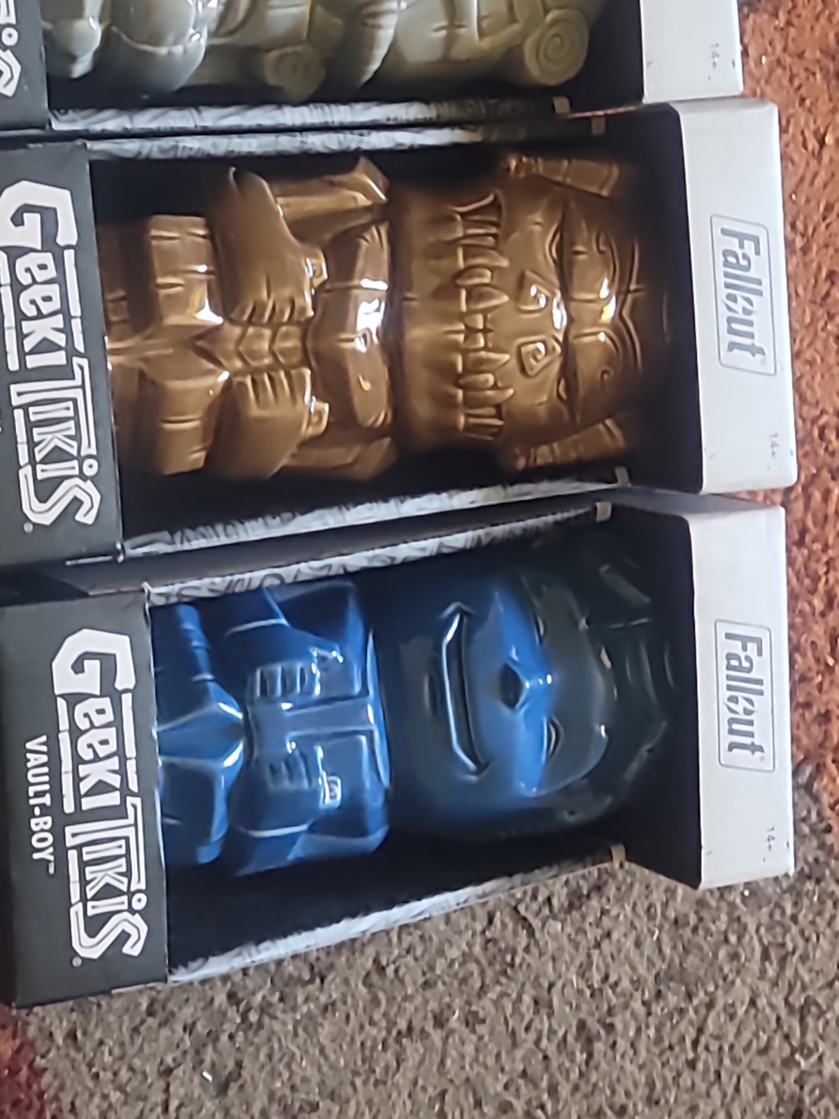 4 Geeki Tikis Fallout Power Armor & Deathclaw Dogmeat Vault Boy Mug New in Box