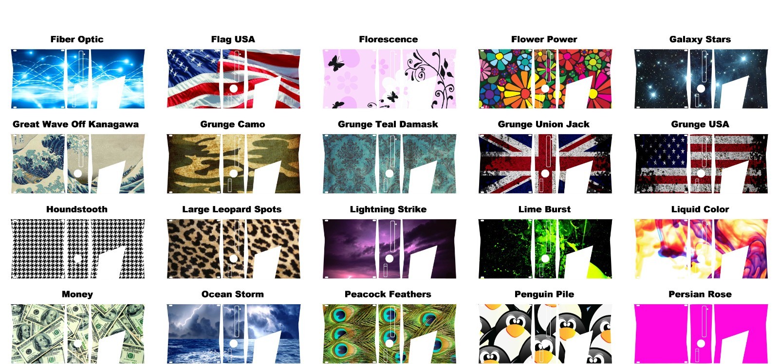 Choose Any 1 Vinyl Decal/Skin Design for Xbox 360 Slim Console -Free US Shipping