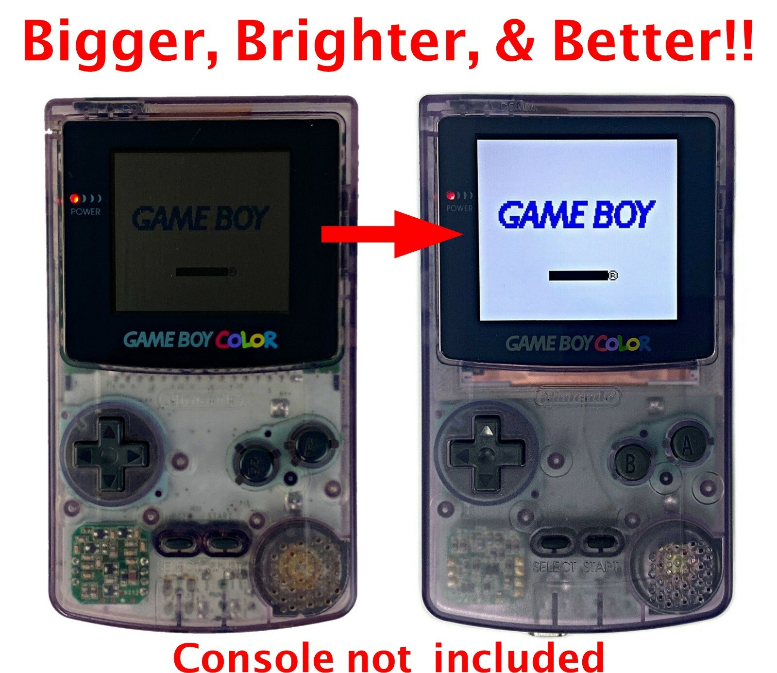 GameBoy Color Q5 XL IPS Backlight Kit with OSD + Pre Trimmed Shell Game Boy GBC