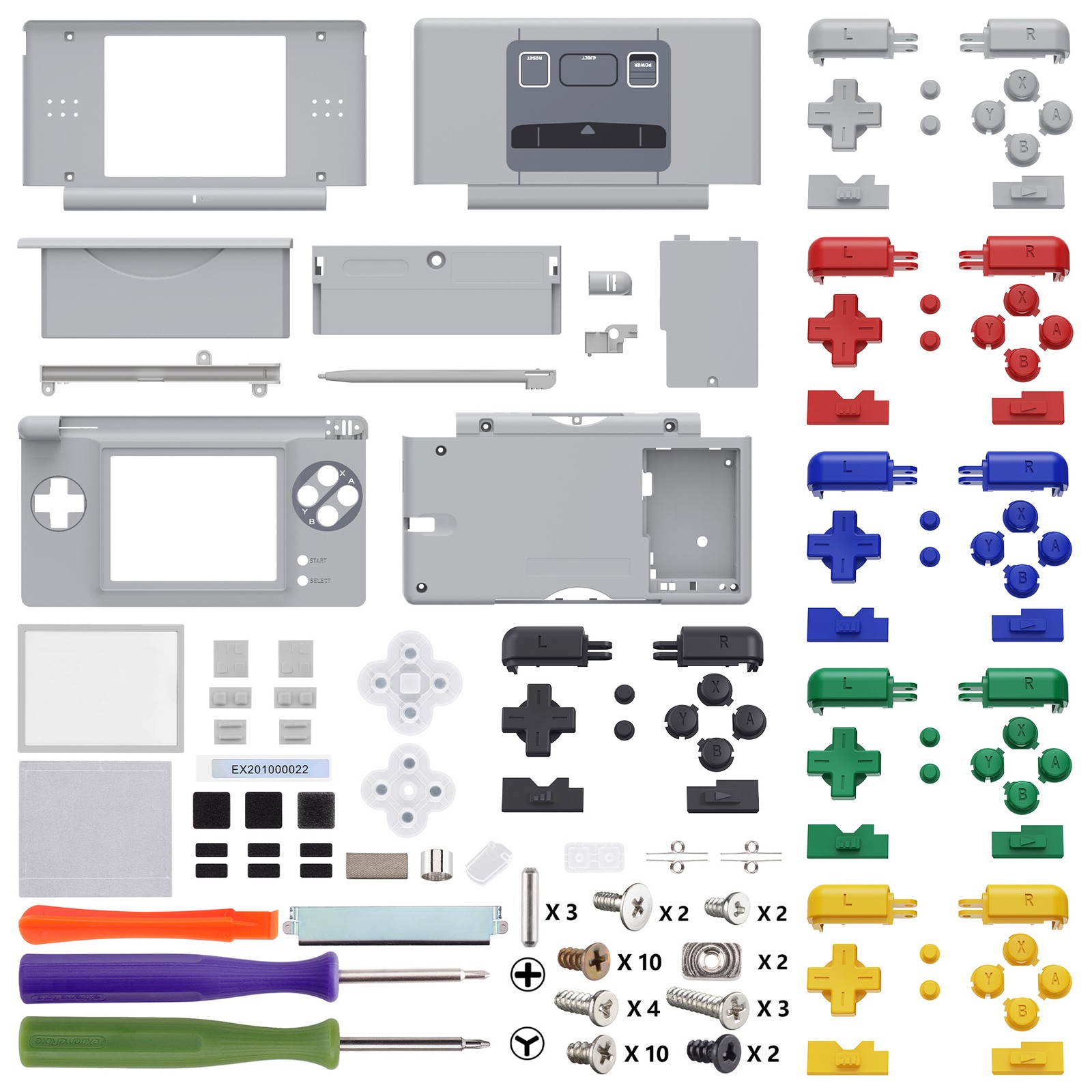 For NDSL Full Shell Screen Lens Buttons For Nintendo DS Lite SFC SNES Classic EU