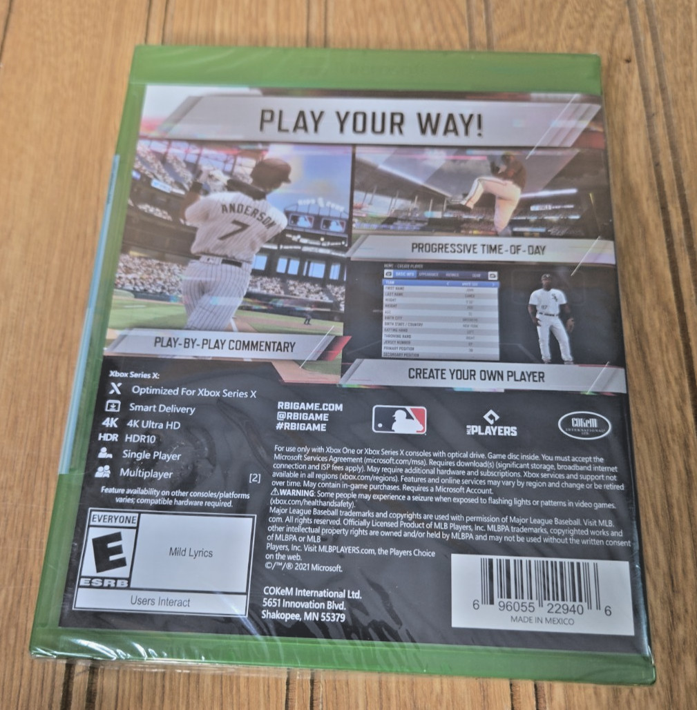 Xbox One Series X MLB RBI21 Baseball RBI 21 Game Major League 2021 #O8 NIB