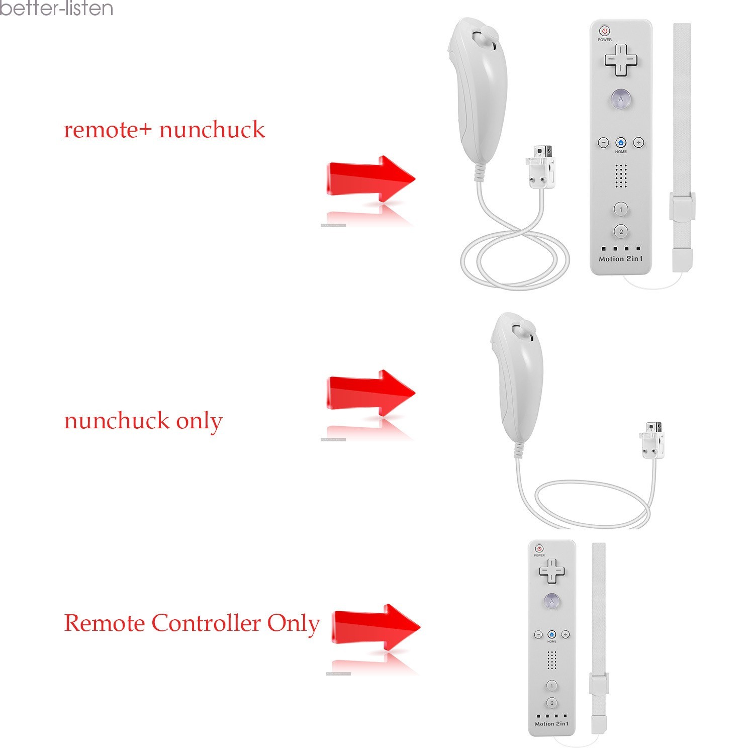 Brand New Built in Motion Plus Remote Controller And Nunchuck For Wii & Wii U