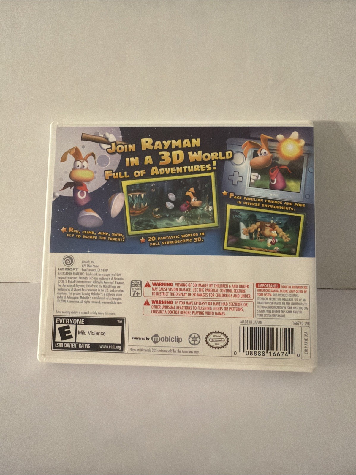 Rayman 3D Nintendo 3DS CIB Complete with Manual Tested & Works!