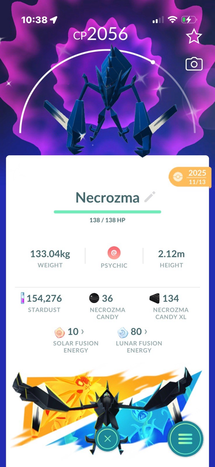 Niantic Pokémon GO Necrozma Screenshot CP 2056, Multiplayer, Android iOS