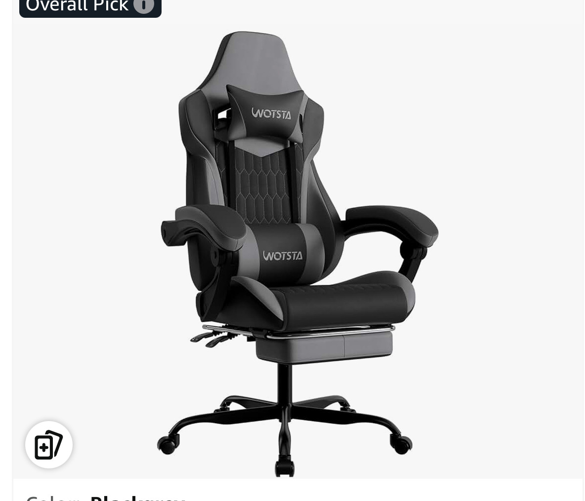 WOTSTA Gaming Chair with Footrest Ergonomic High Back PU Leather Office Chair