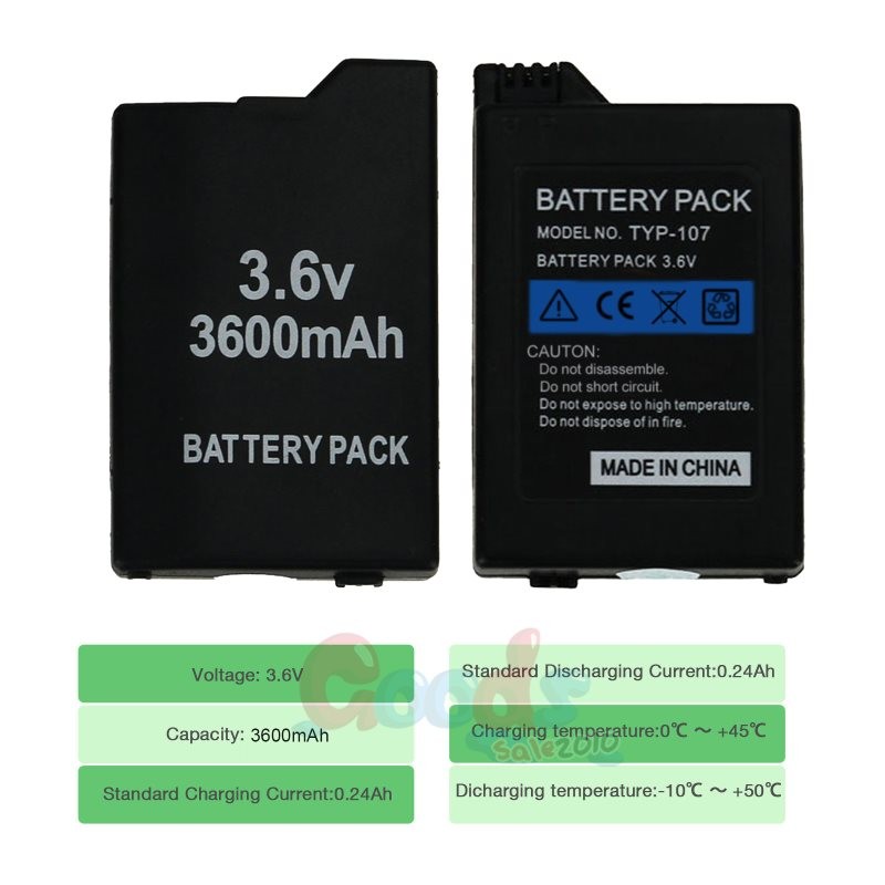 3600mAh 3.6V Battery replace For PSP 2000 3000 2001 Rechargeable / Wall Charger