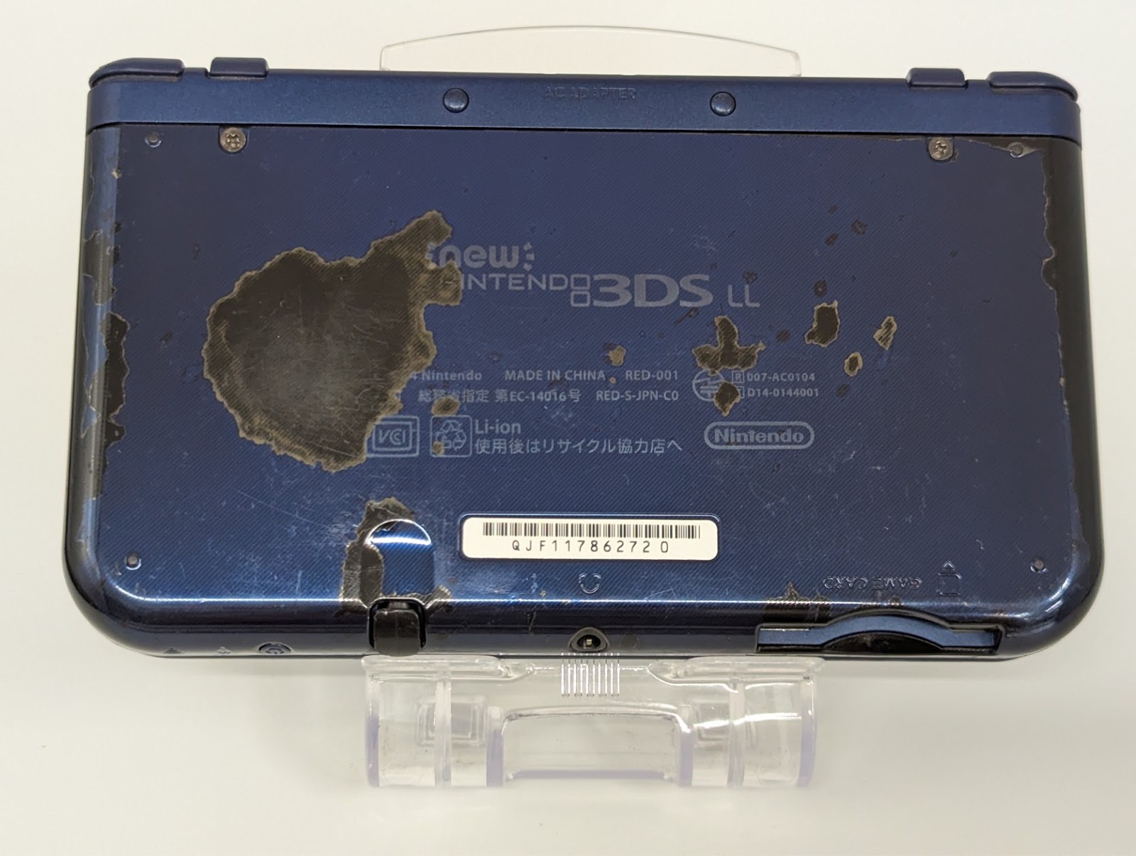 B447 Nintendo new 3DS LL XL console Metallic Blue w/adapter fx