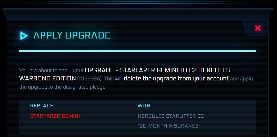Star Citizen – Upgrade- Starfarer Gemini to C2 Hercules Warbond Edition-10y ins.
