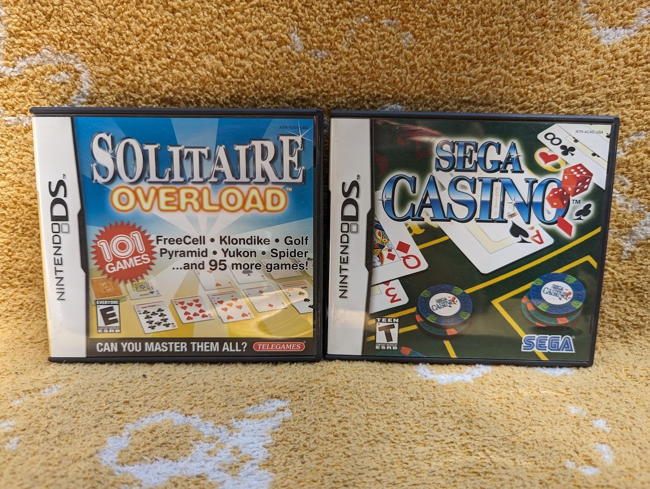 Solitaire Overload + Sega Casino 2 Game Lot – Nintendo DS 2DS 3DS Tested